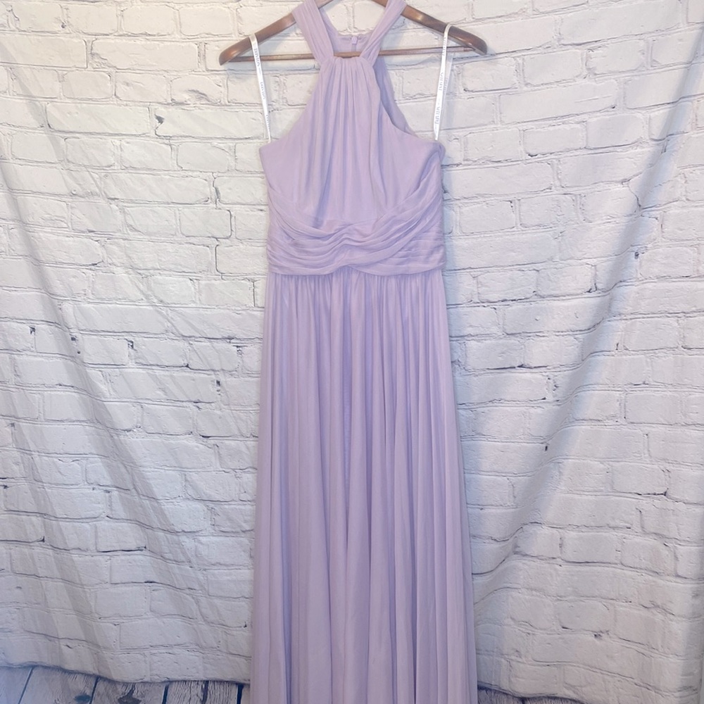 David's Bridal Purple Halter-Style Bridesmaid Gown Dress Size 8